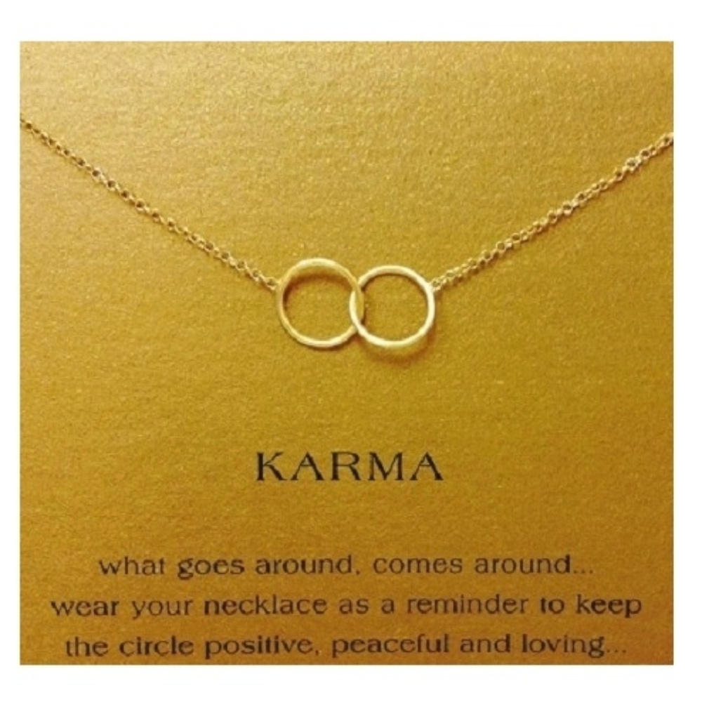 Karma Necklace  in Gold Tone